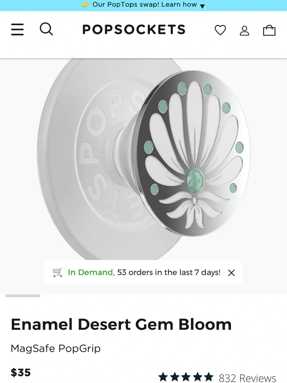 PopSocket shiny silver